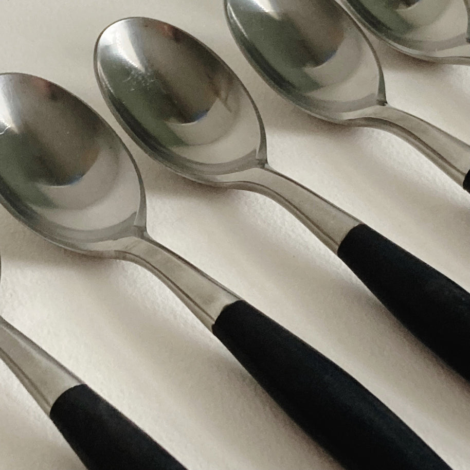 Dansk Kongo Teaspoon: Black Nylon Handle, Mid Century Modern (Germany)