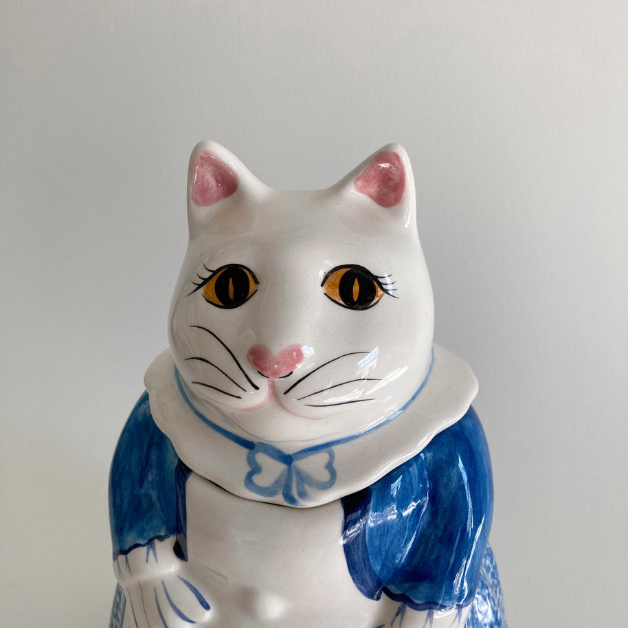 Laurie Gates Ceramic Cat Cookie Jar: Whimsical 1980s Kitchen Decor