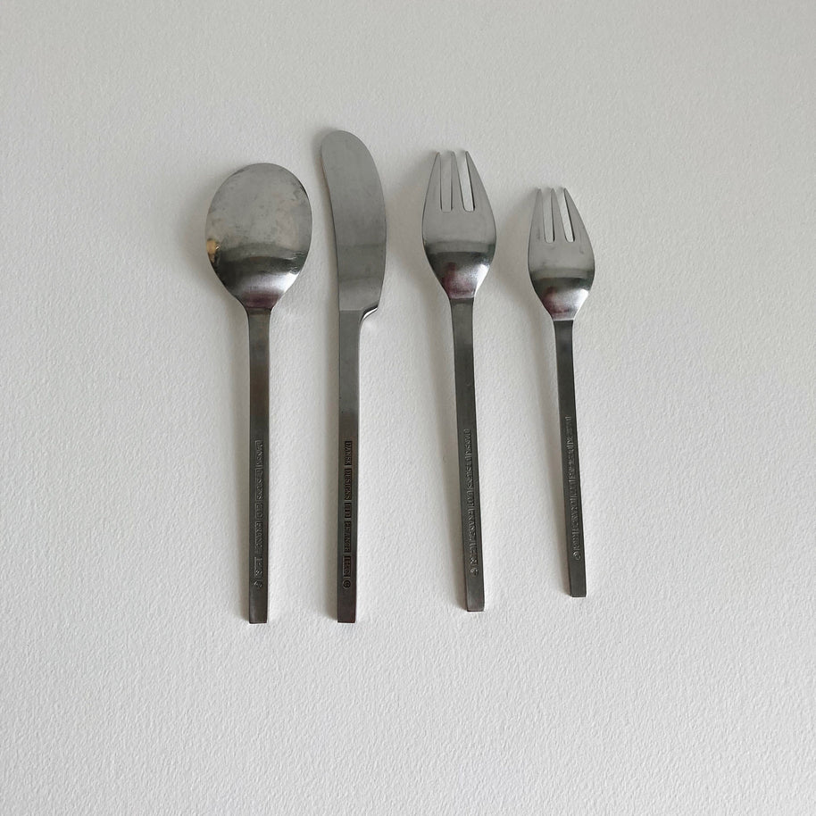 Vintage Dansk Ingot Flatware Set: MCM 4-Piece Place Setting