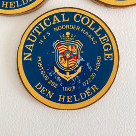 Vintage Nautical College Drink Coasters - Royal Naval College of the Netherlands