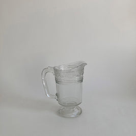 Antique EAPG Glass Pitcher: Scrollwork Patterned Creamer, 1890s