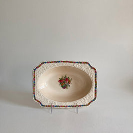 Vintage Crown Ducal Bowl: Gainsborough Charm Floral Vegetable Dish