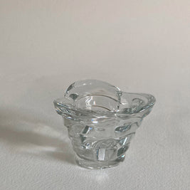 Italian Glass Candle Votive: Clover Shape, Ribbed Profile