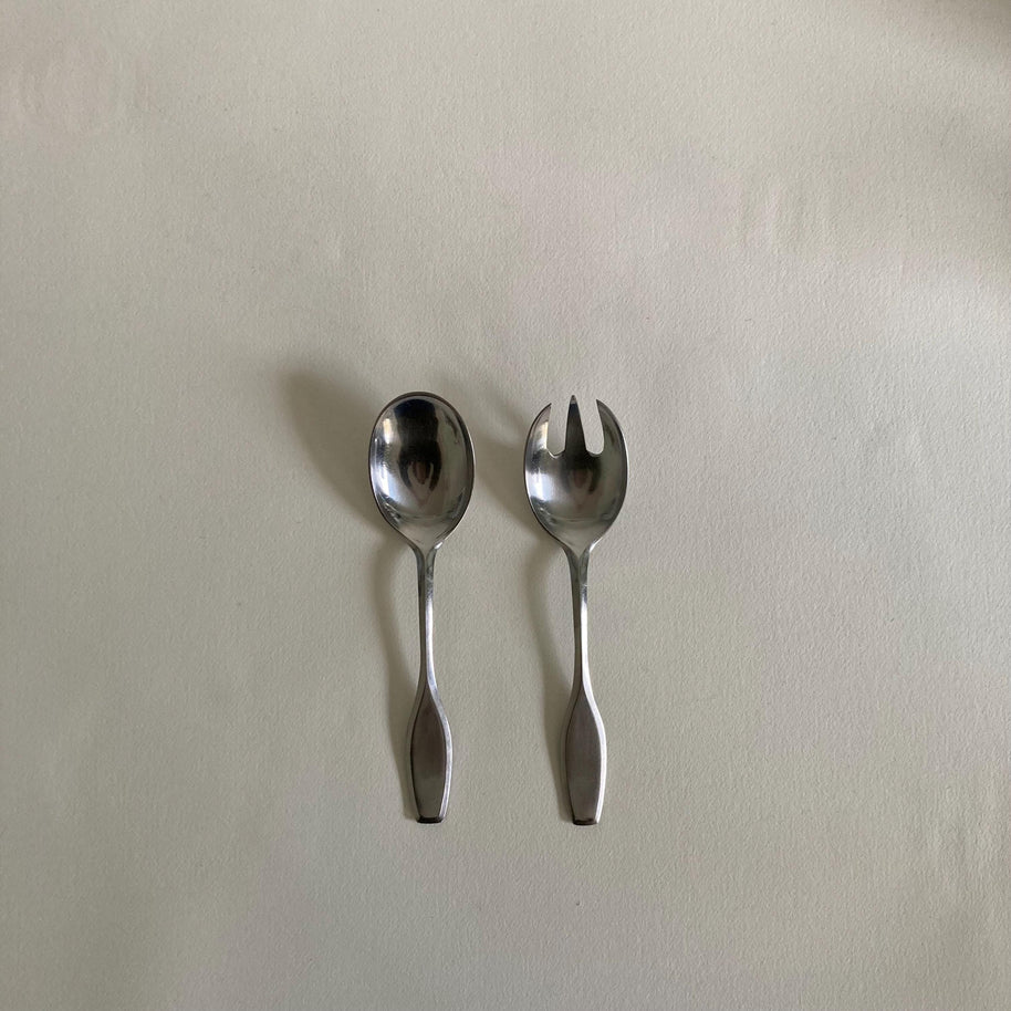 Vintage Dansk Fairwind Salad Serving Set: Jens Quistgaard Danish Modern Flatware
