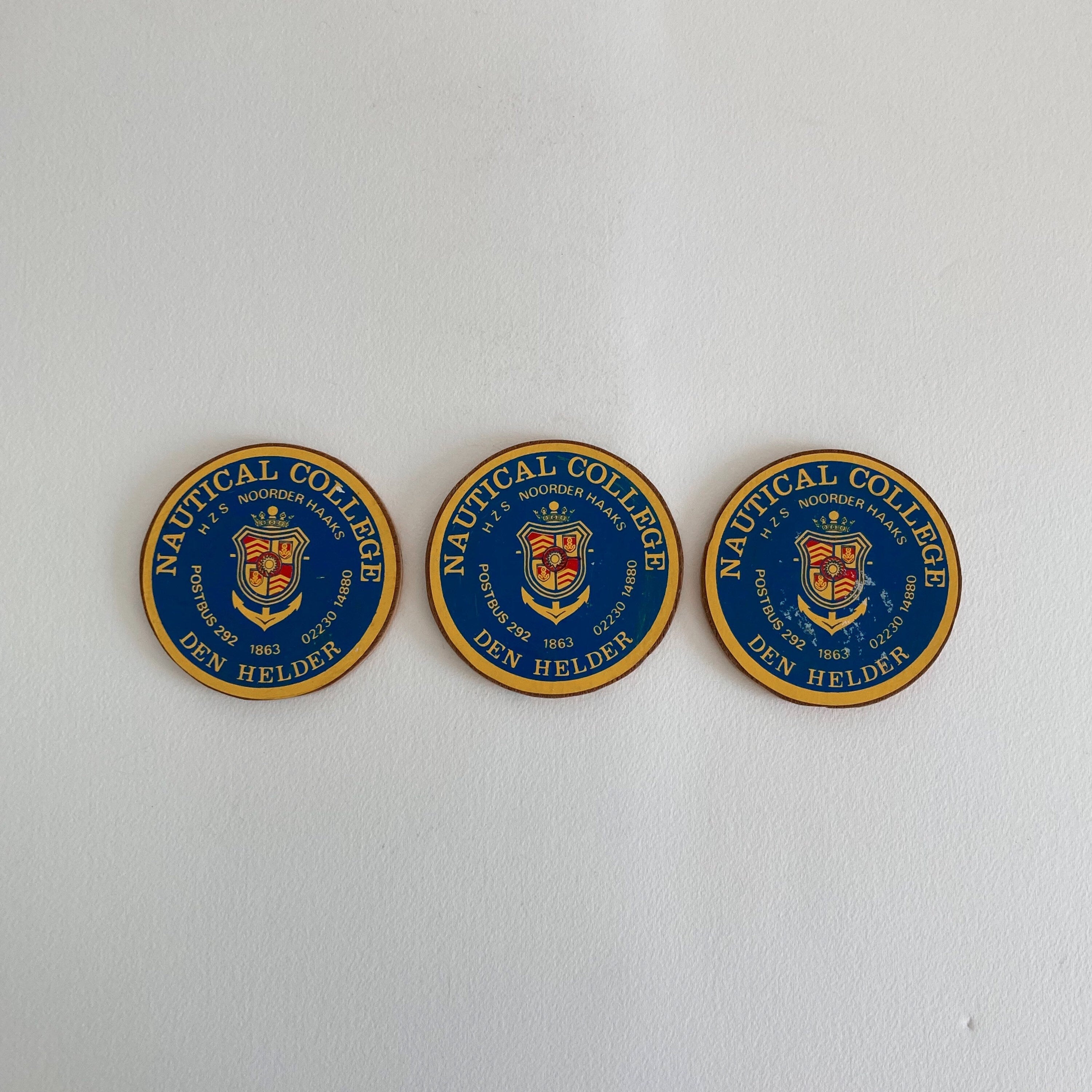 Vintage Nautical College Drink Coasters - Royal Naval College of the Netherlands