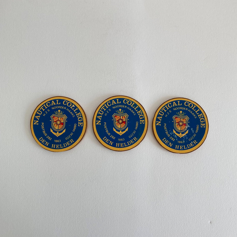 Vintage Nautical College Drink Coasters - Royal Naval College of the Netherlands