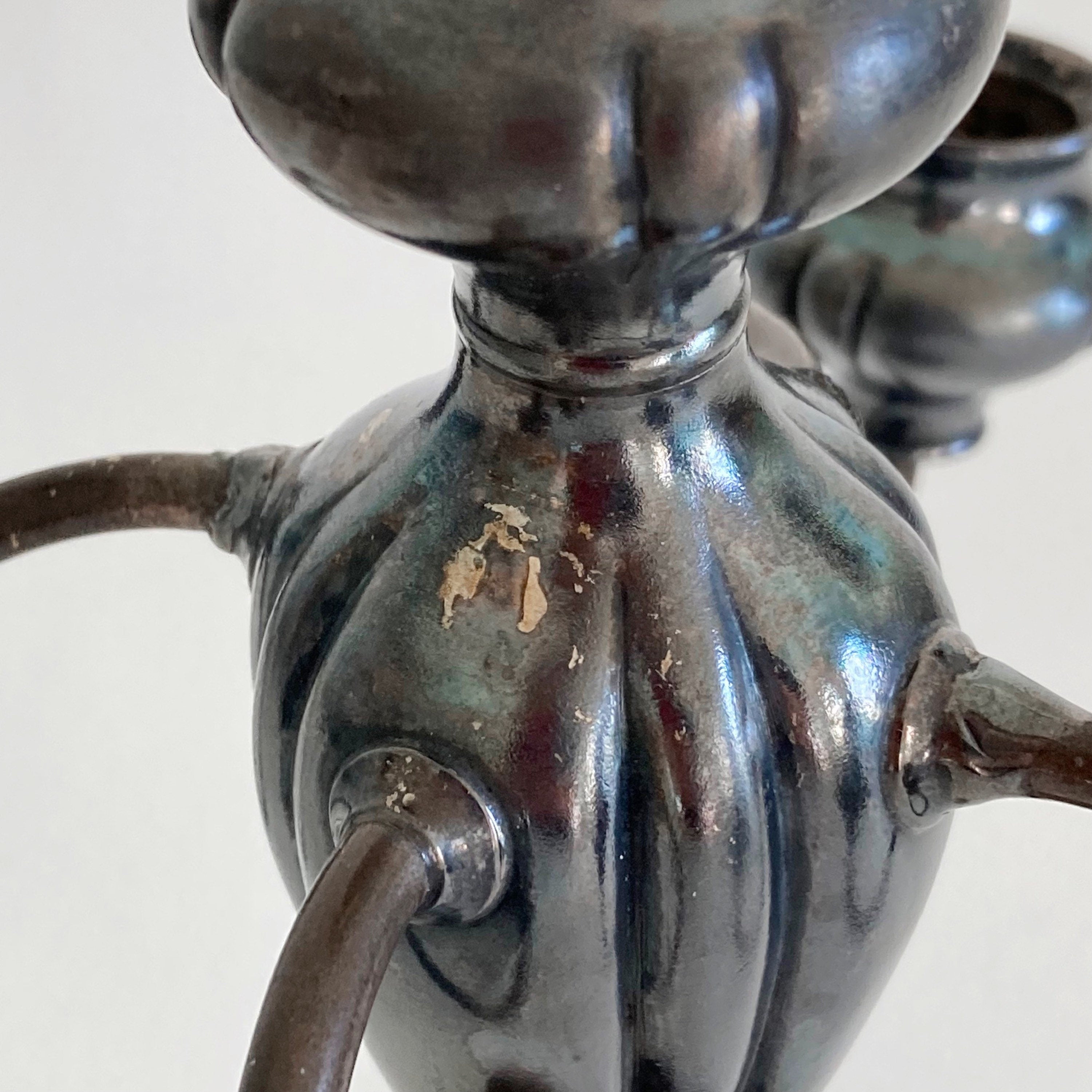 Art Nouveau Silver Plate Candelabra: Barbour Gothic 5-Arm Candle Holder