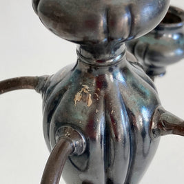 Art Nouveau Silver Plate Candelabra: Barbour Gothic 5-Arm Candle Holder