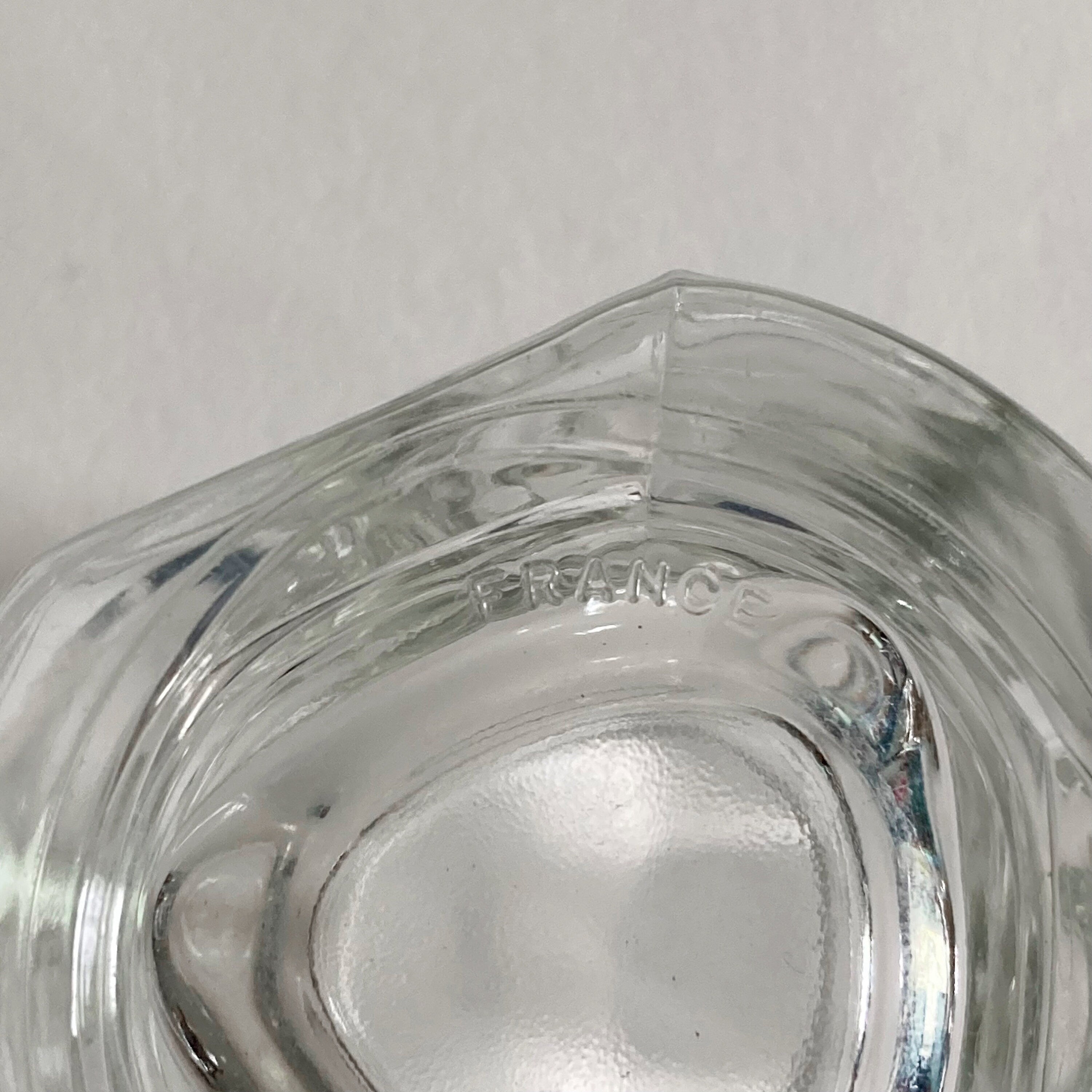 French Geometric Glass Vase: Cubist Modernist Design, Made in France