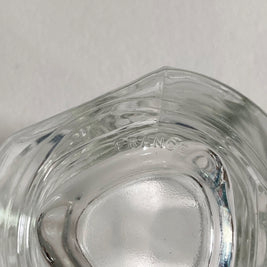 French Geometric Glass Vase: Cubist Modernist Design, Made in France