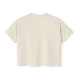 SOLID PHOTO TEST ... Boxy Tee — Vintage 'Kitty Table' Black & White Graphic Women's Crop Tee