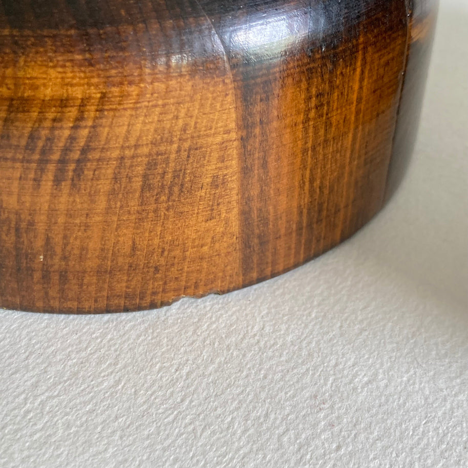 Mid-Century Wood Grain Table Lamps: High Gloss Varnish, 20th Century Pair