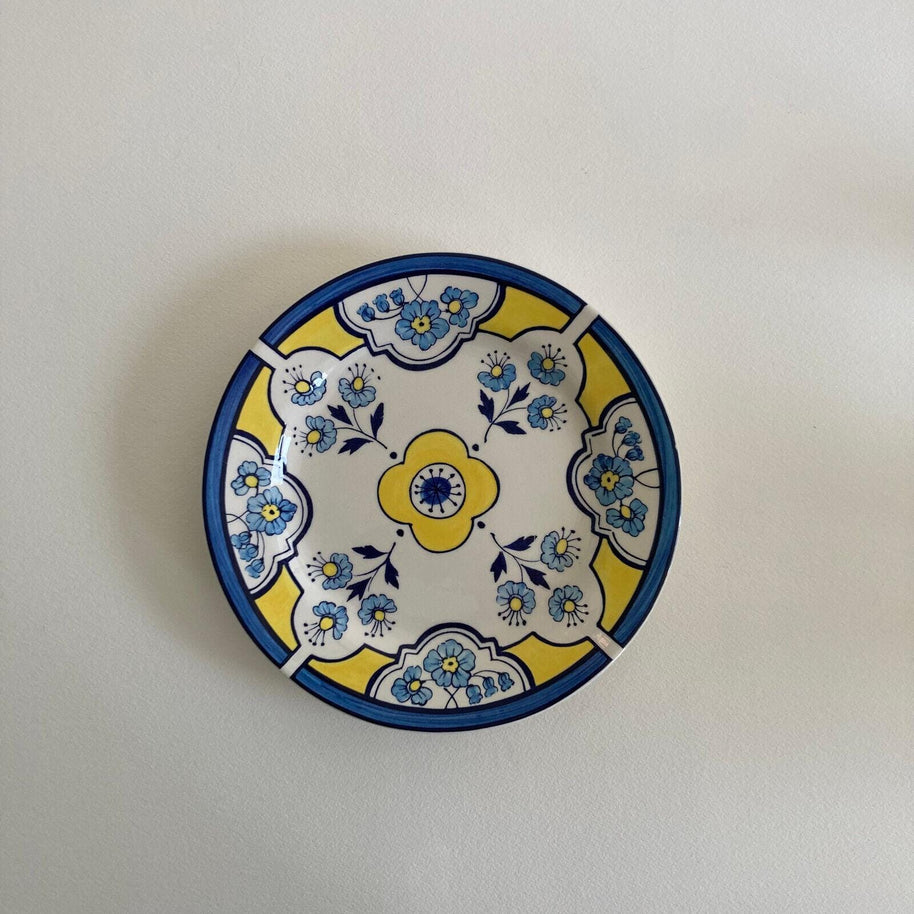 Tiffany & Co. ESTE CERAMICHE Made in Italy Decorative Plate, Blue Yellow Floral