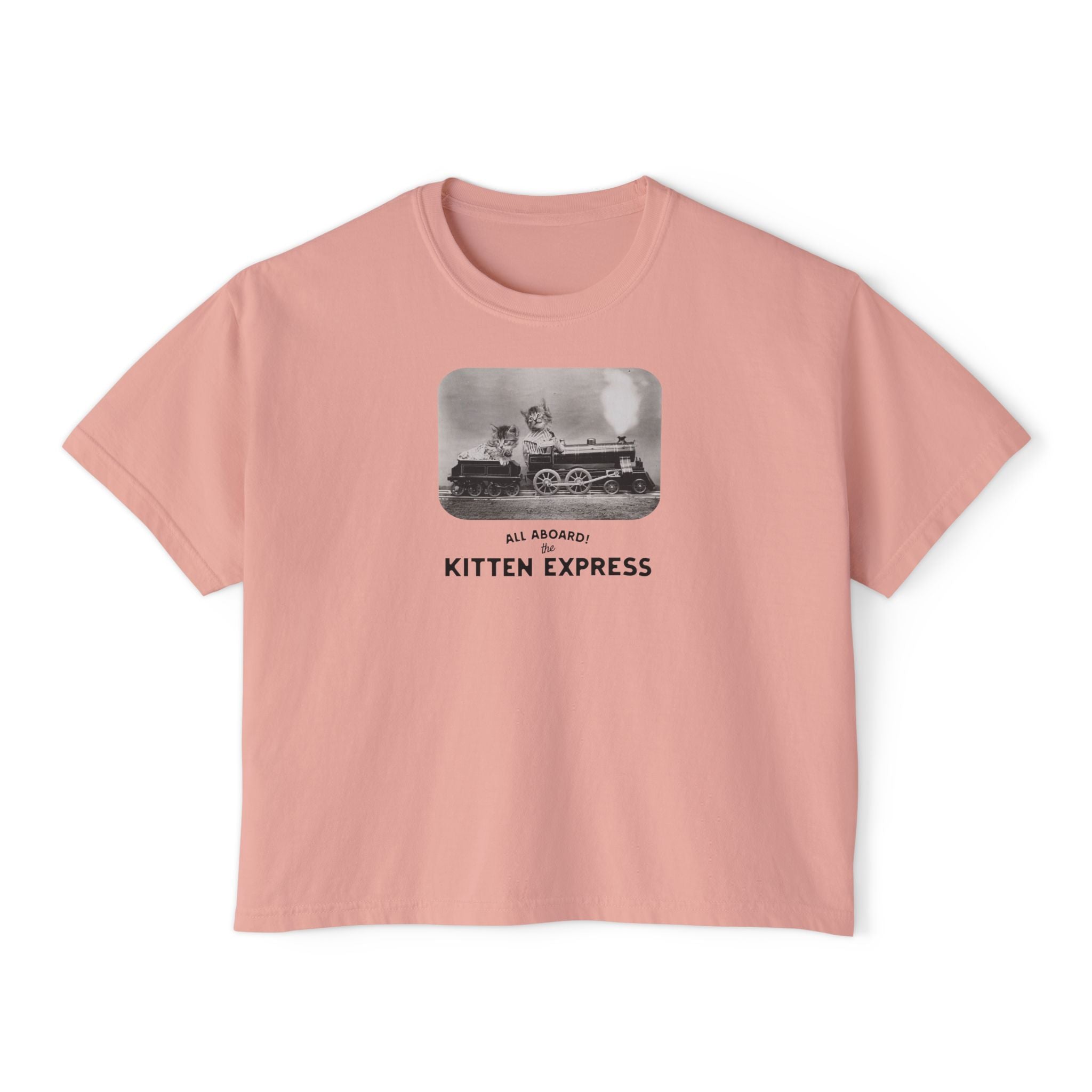 'All Aboard the Kitten Express' Women's Boxy Tee
