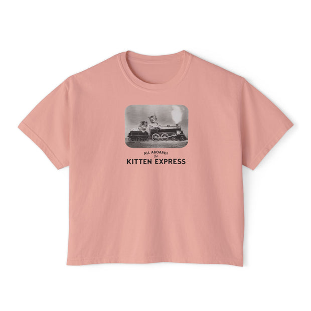 'All Aboard the Kitten Express' Women's Boxy Tee
