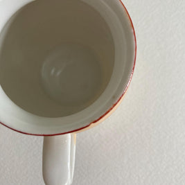 1930s Peach Lusterware Creamer: Striped Ceramic Pitcher, Czechoslovakia