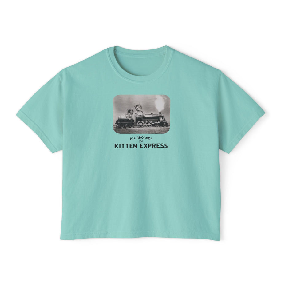 'All Aboard the Kitten Express' Women's Boxy Tee
