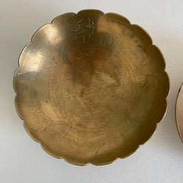 Vintage Brass Trinket Bowls - Chinese Designs - Set of 3