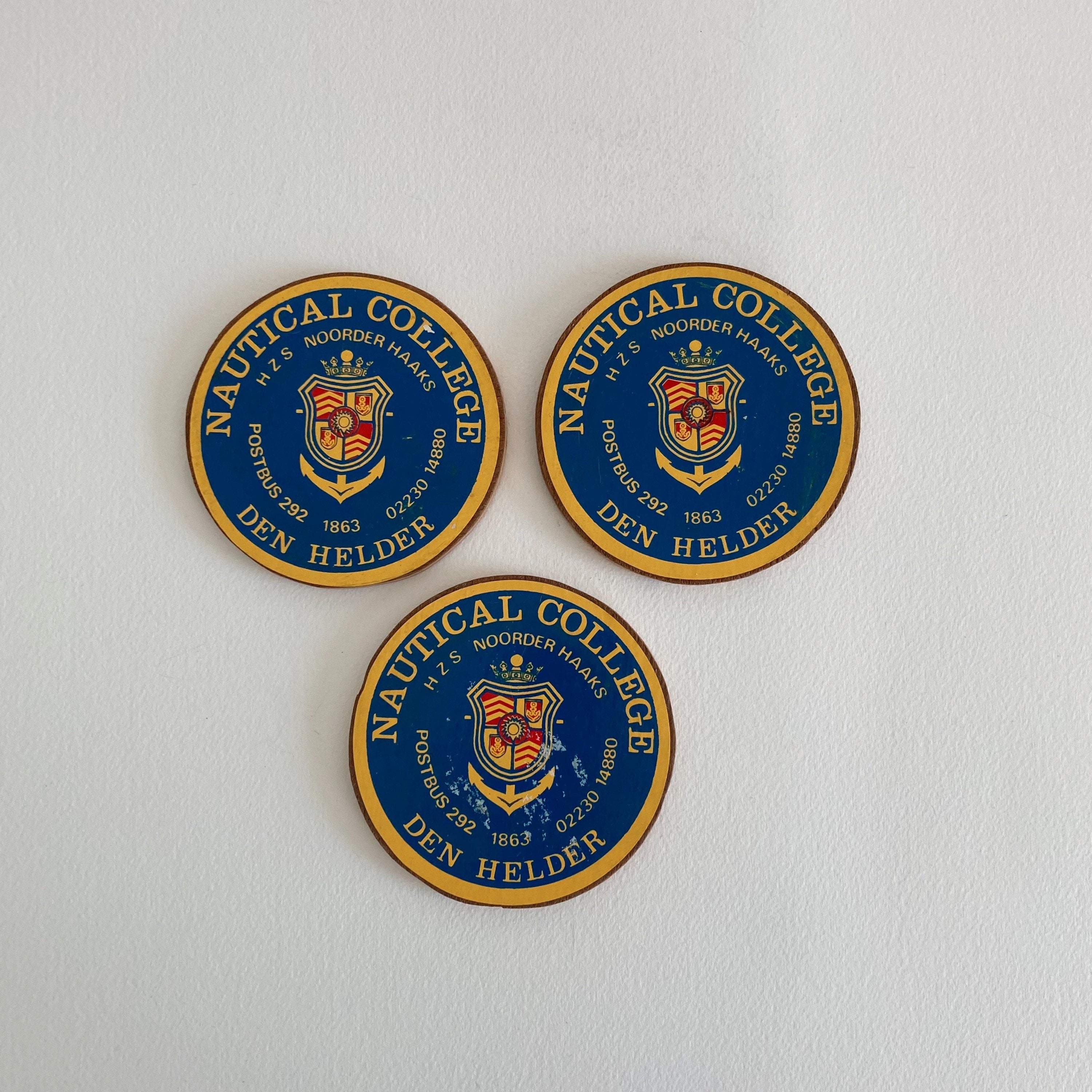 Vintage Nautical College Drink Coasters - Royal Naval College of the Netherlands