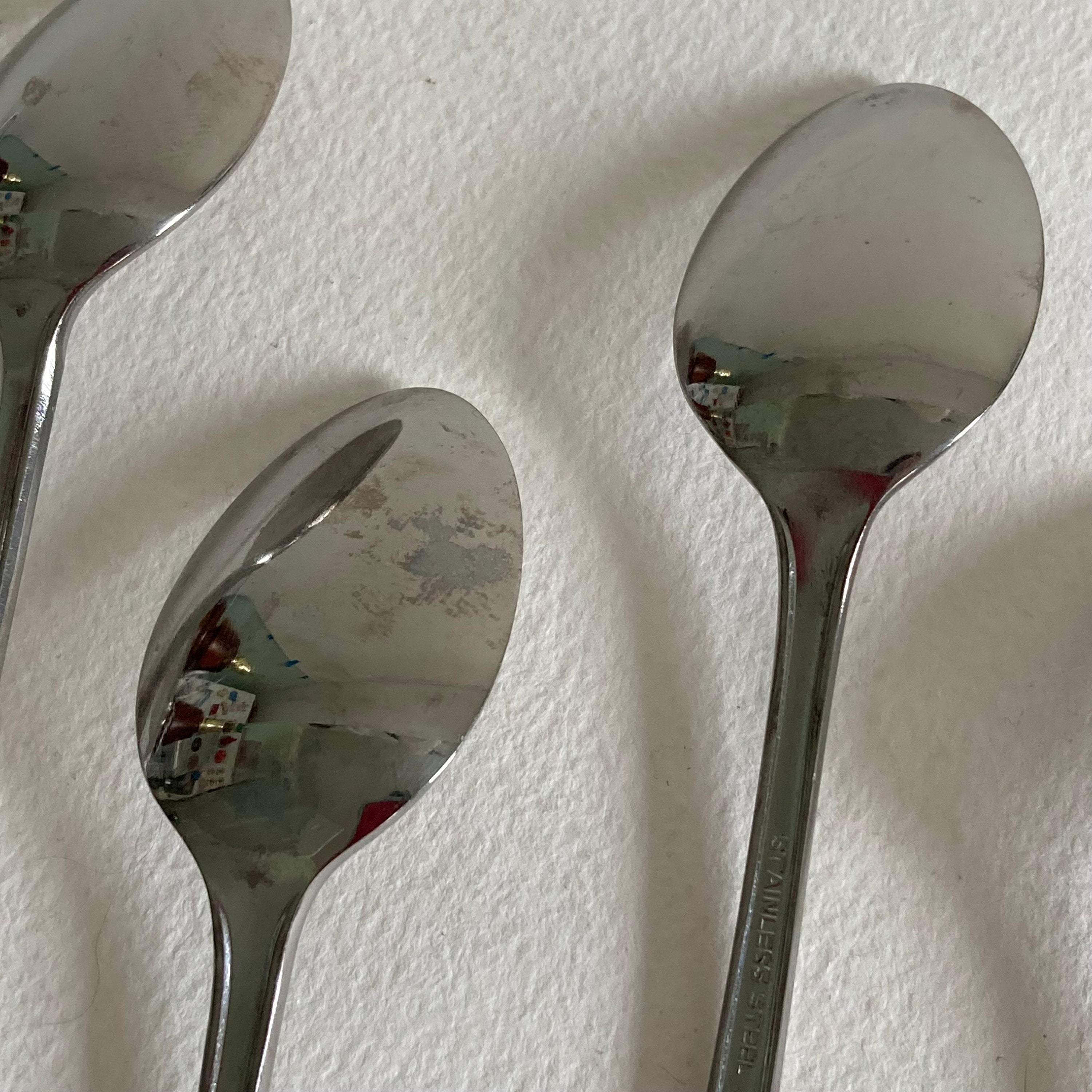 Vintage Mid-Century Modern Stainless Steel Ice Tea Spoons - Set of 8