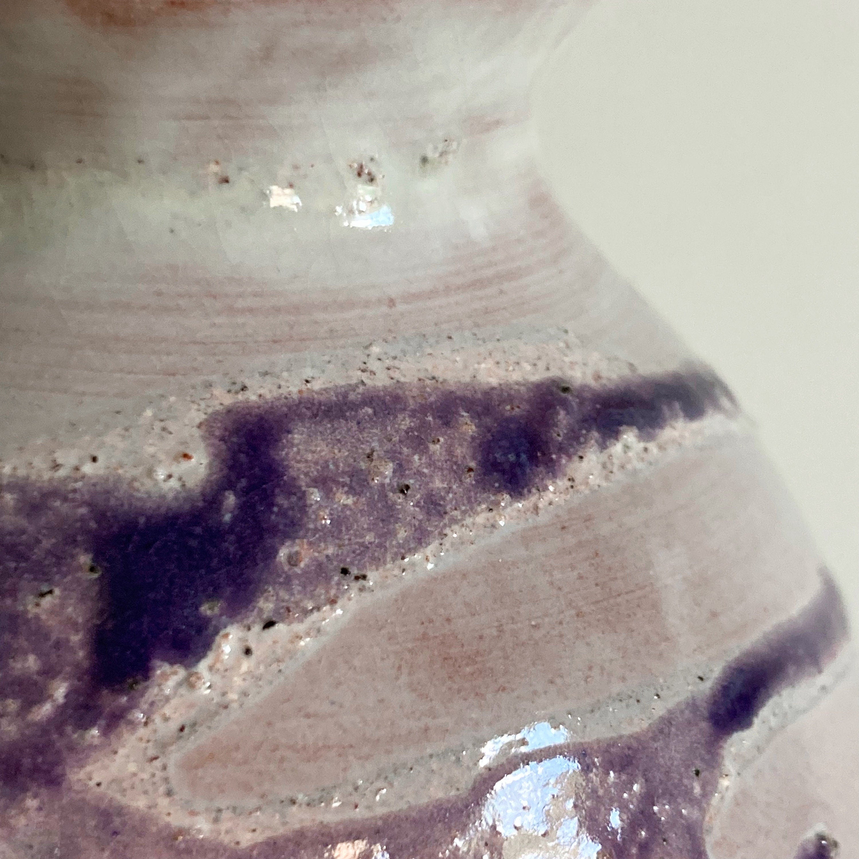 Leftwich Pottery Vase: Dark Purple Abstract Glaze, NC Studio Art