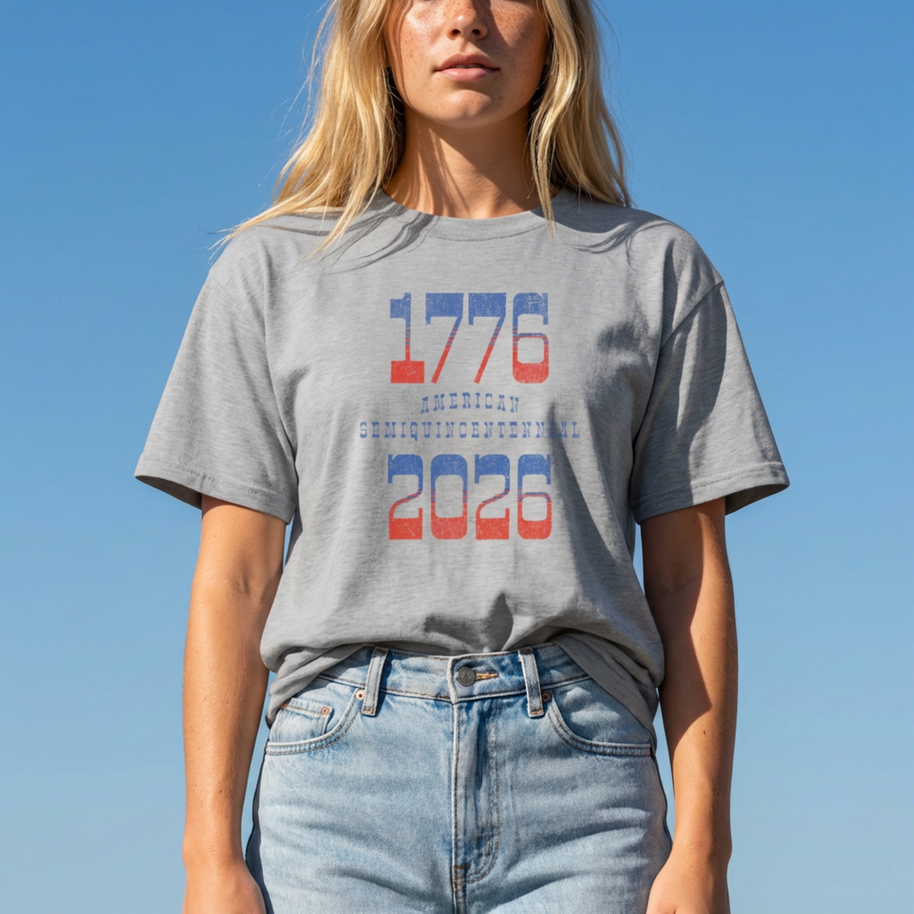 Retro Typography 1776 - 2026 Semiquincentennial T-Shirt