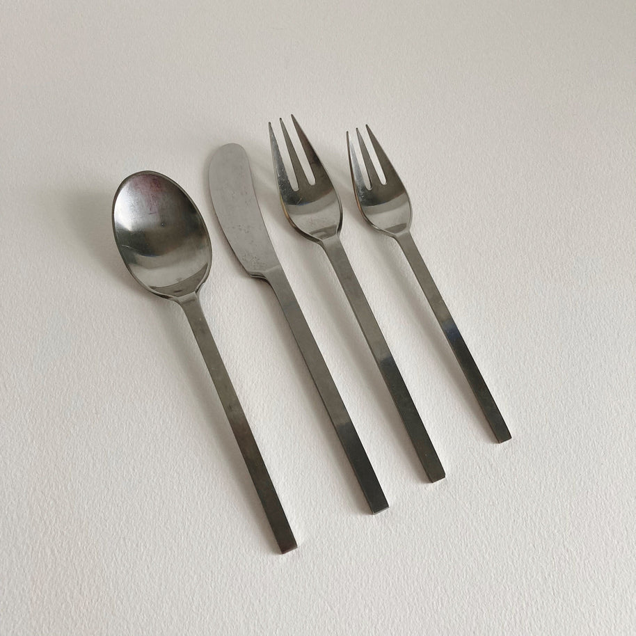 Vintage Dansk Ingot Flatware Set: MCM 4-Piece Place Setting