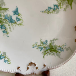 Antique Limoges Porcelain Plate: Hand-Painted Floral, Gold Detail