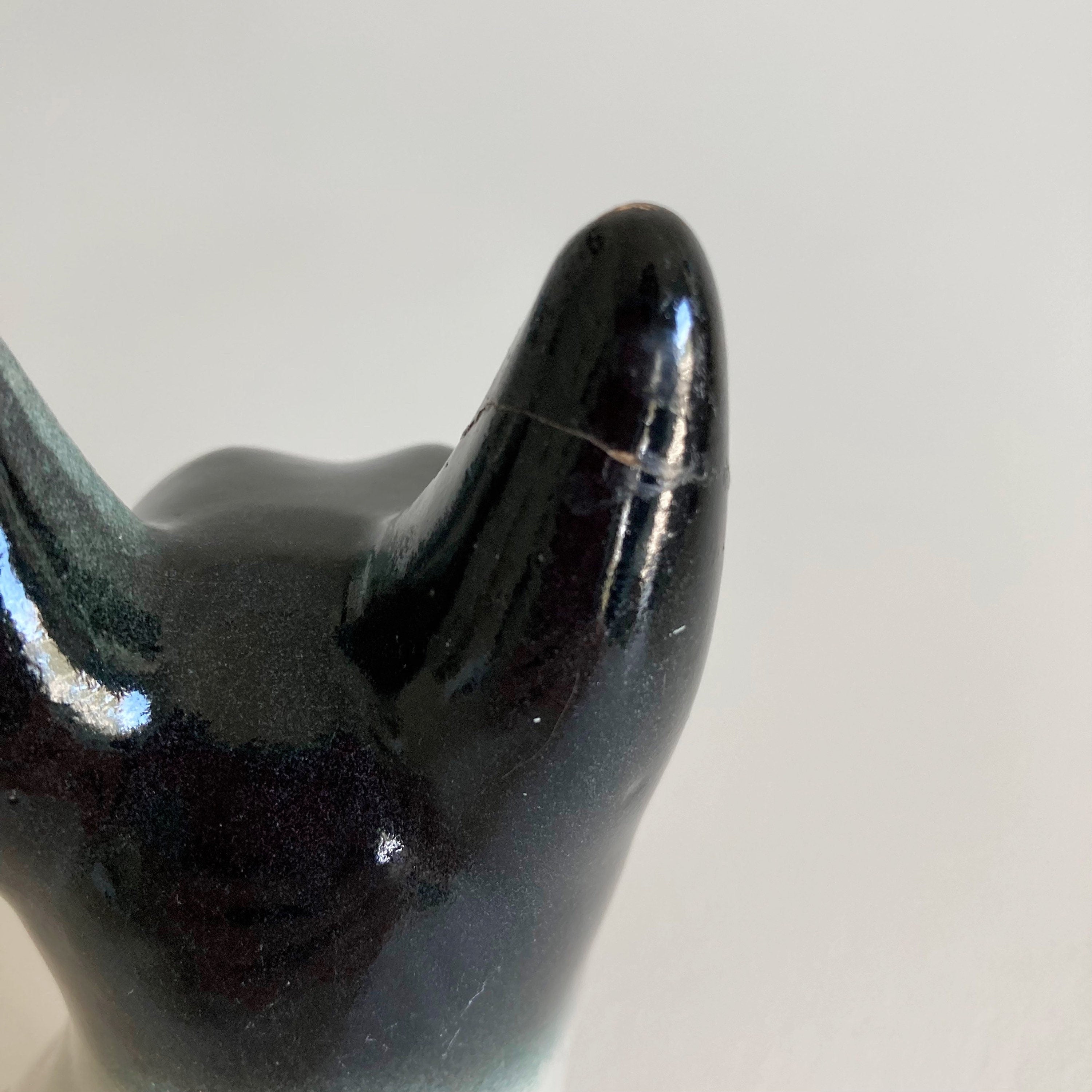 AS IS Vintage 1930s Scottie Dog Statue: Ceramic Scottish Terrier with Gold Accents