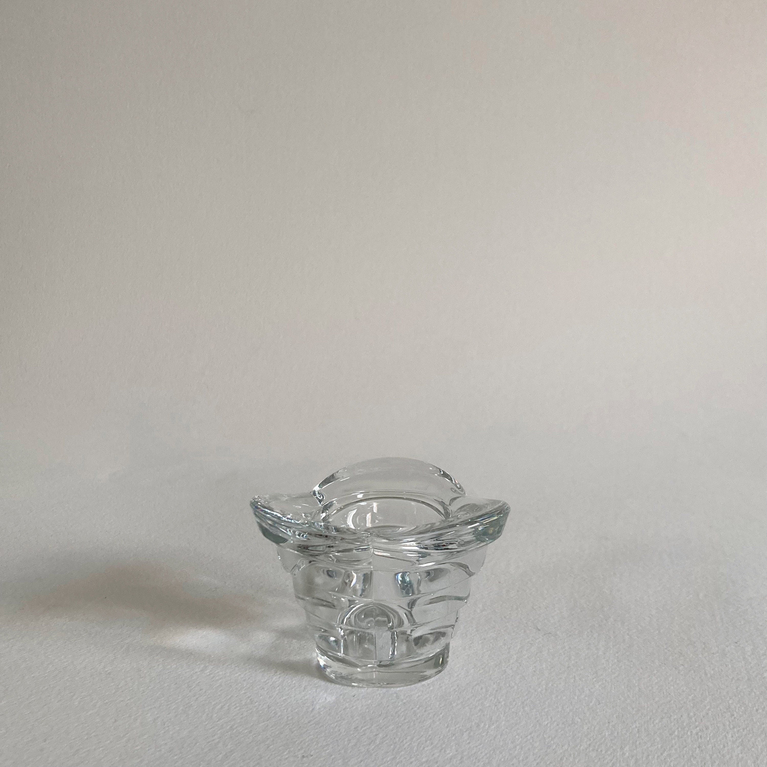 Italian Glass Candle Votive: Clover Shape, Ribbed Profile