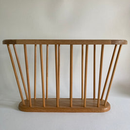 Vintage Spindle Magazine Rack - Blonde Wood Modern Design