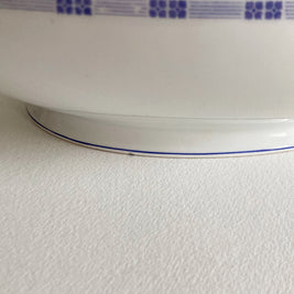 J & C Trianon Antique Bavaria Porcelain Tureen - Arts Crafts Geometric Floral Design - 1910s 1920s – Purple Lilac White German Serving Dish