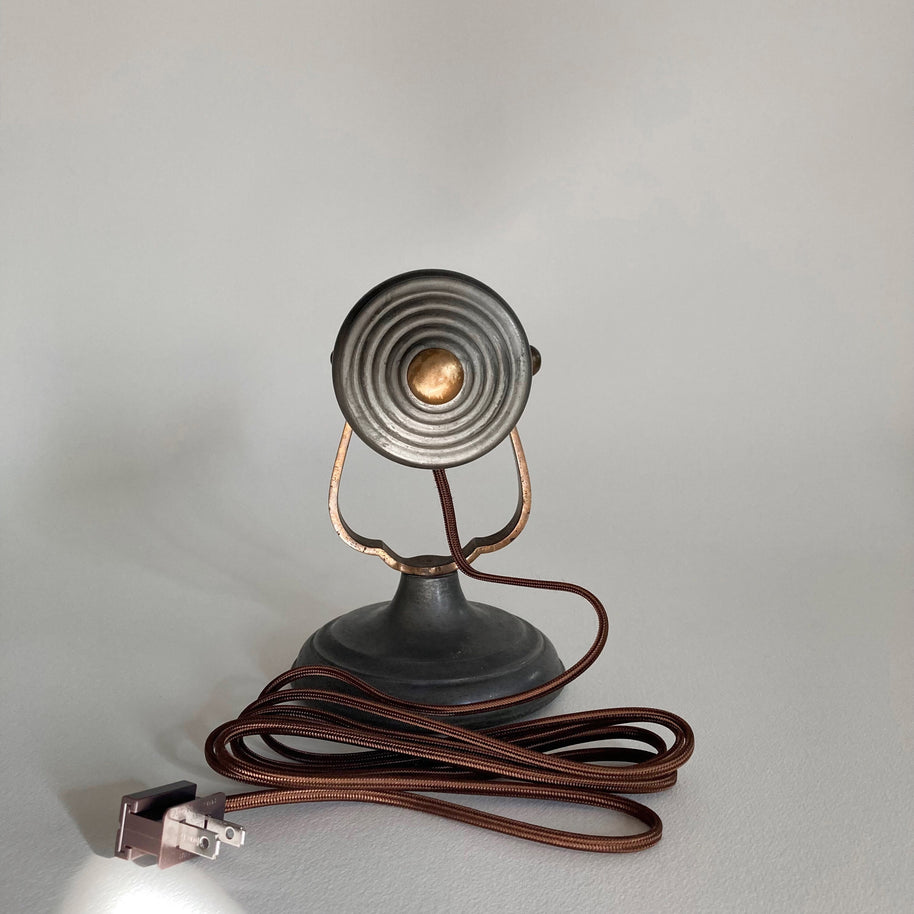 Antique Pewter Gimbal Lights: Nautical Table or Wall Sconces - Rewired