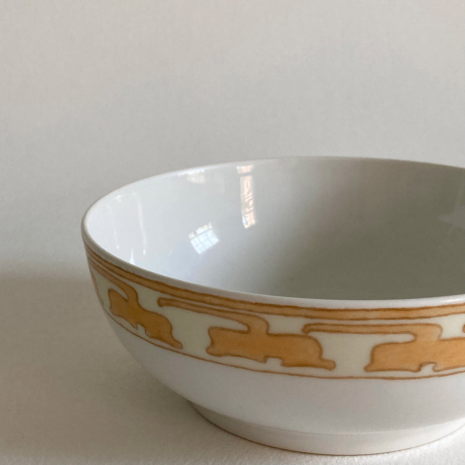 Art Nouveau Limoges Porcelain Bowl: Hand Painted Floral, Gold Detail