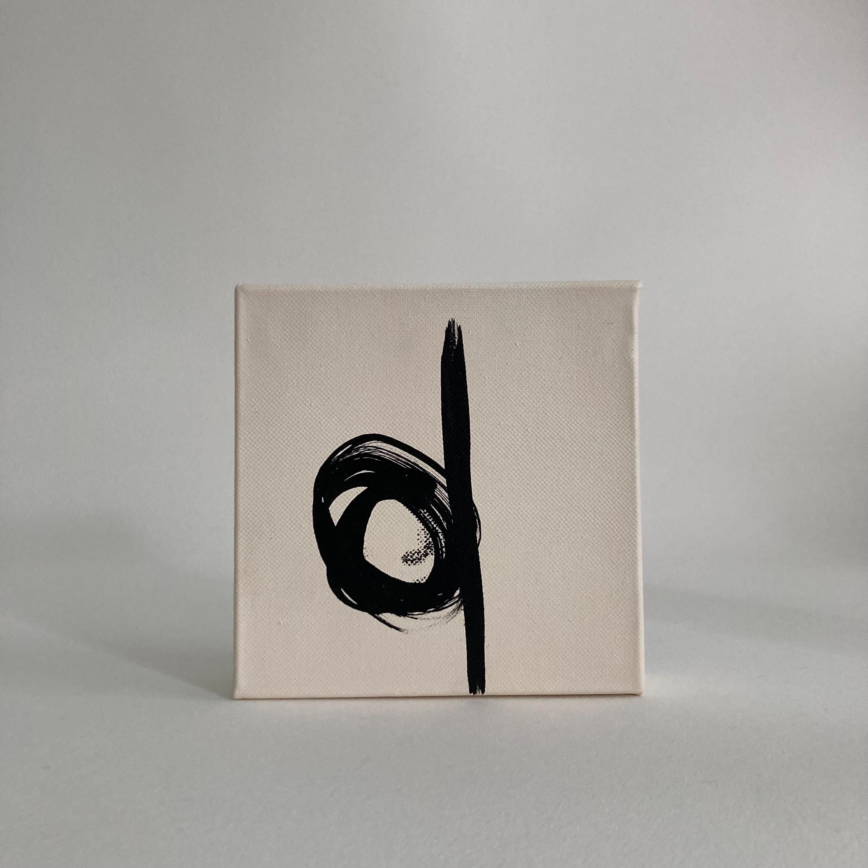 Original Abstract Painting on Canvas: Black & Ivory Modern Art, 6x6