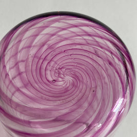 Blown Glass Vase: Purple Swirl, Polished Pontil - Modernist Style