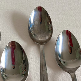 Vintage Mid Century Modern Teaspoons - Set of 7 - Japanese Stainless Steel