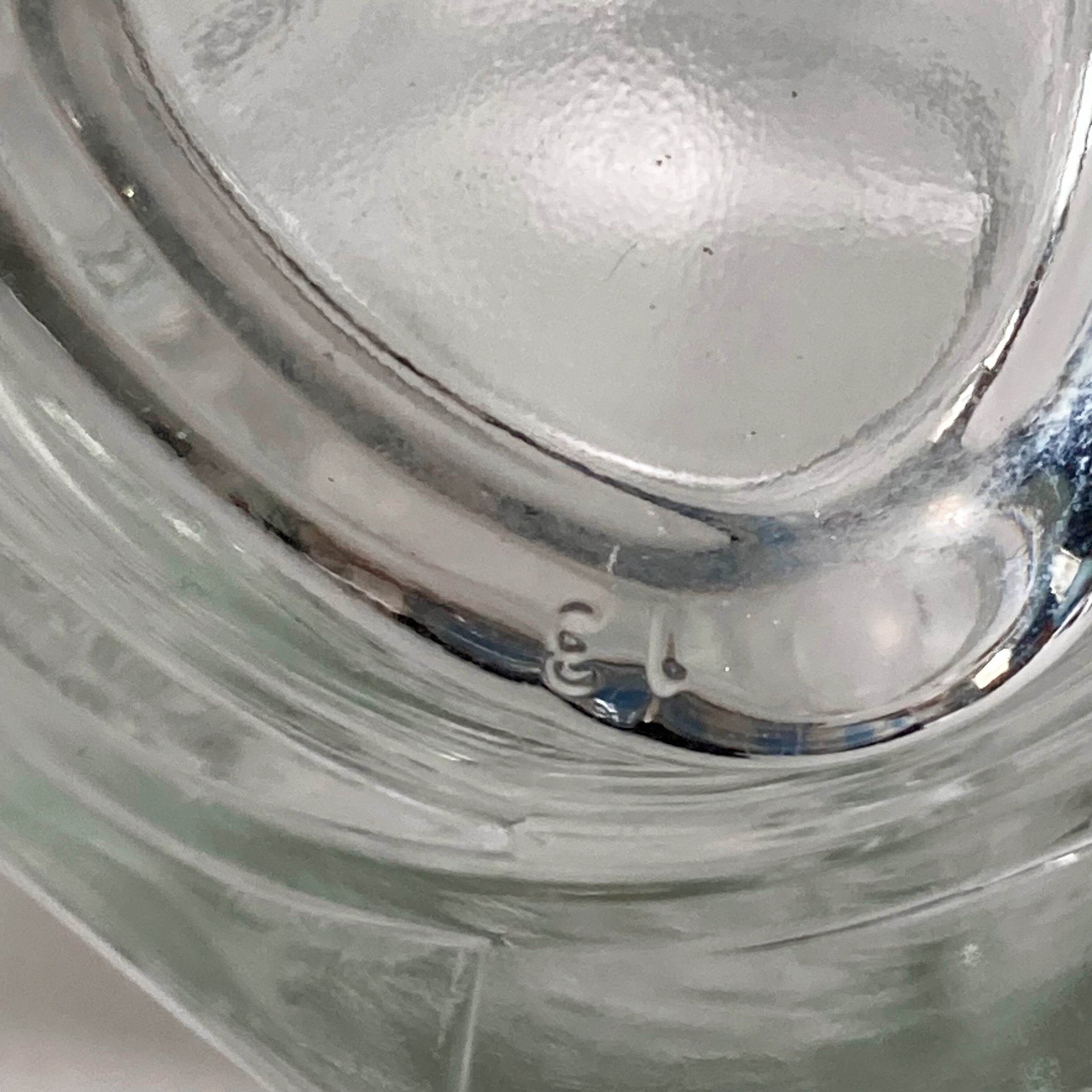 French Geometric Glass Vase: Cubist Modernist Design, Made in France