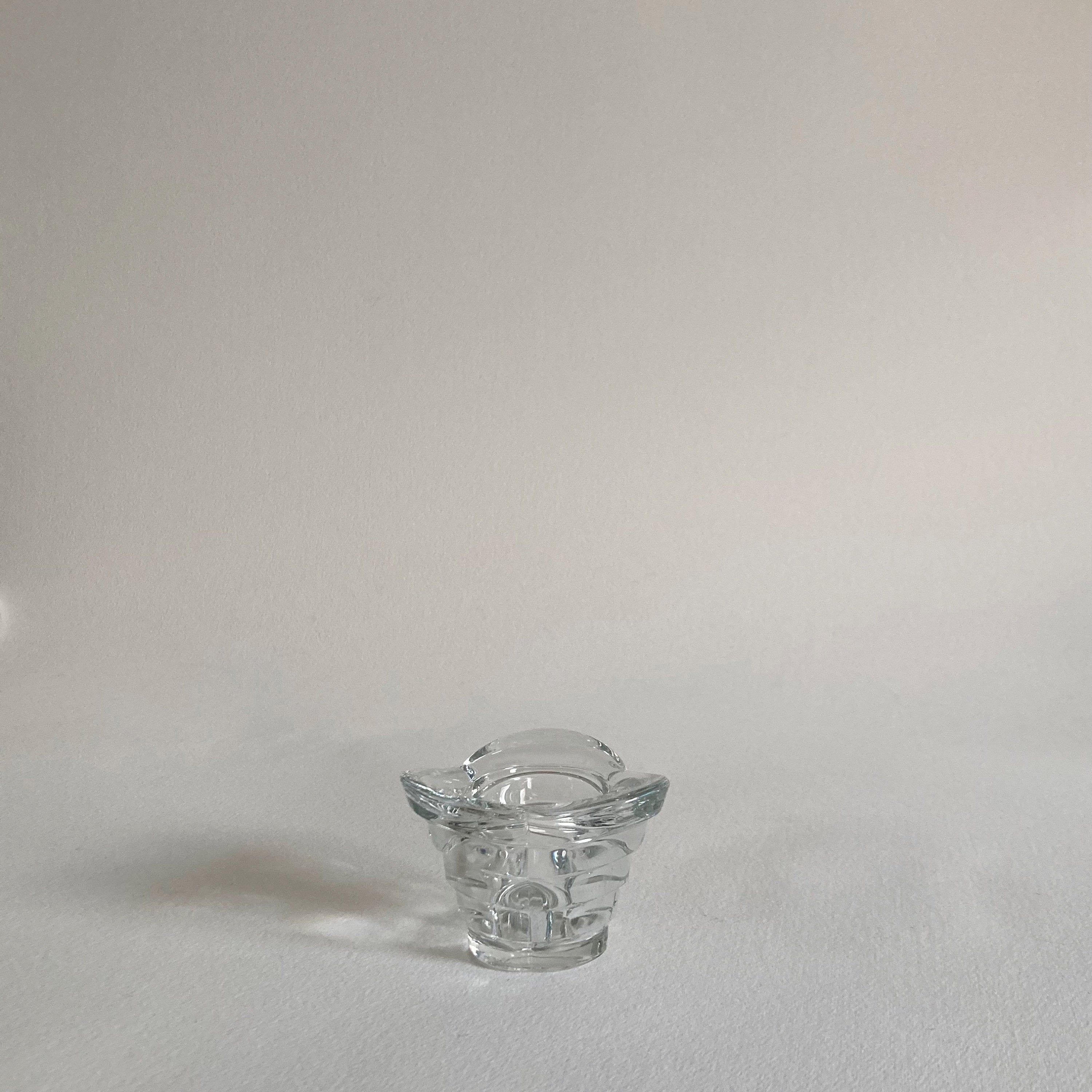 Italian Glass Candle Votive: Clover Shape, Ribbed Profile