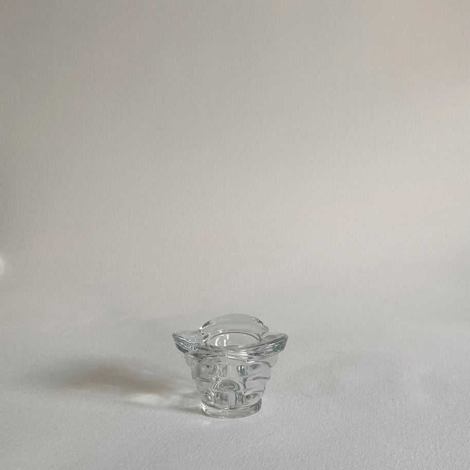 Italian Glass Candle Votive: Clover Shape, Ribbed Profile