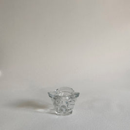 Italian Glass Candle Votive: Clover Shape, Ribbed Profile