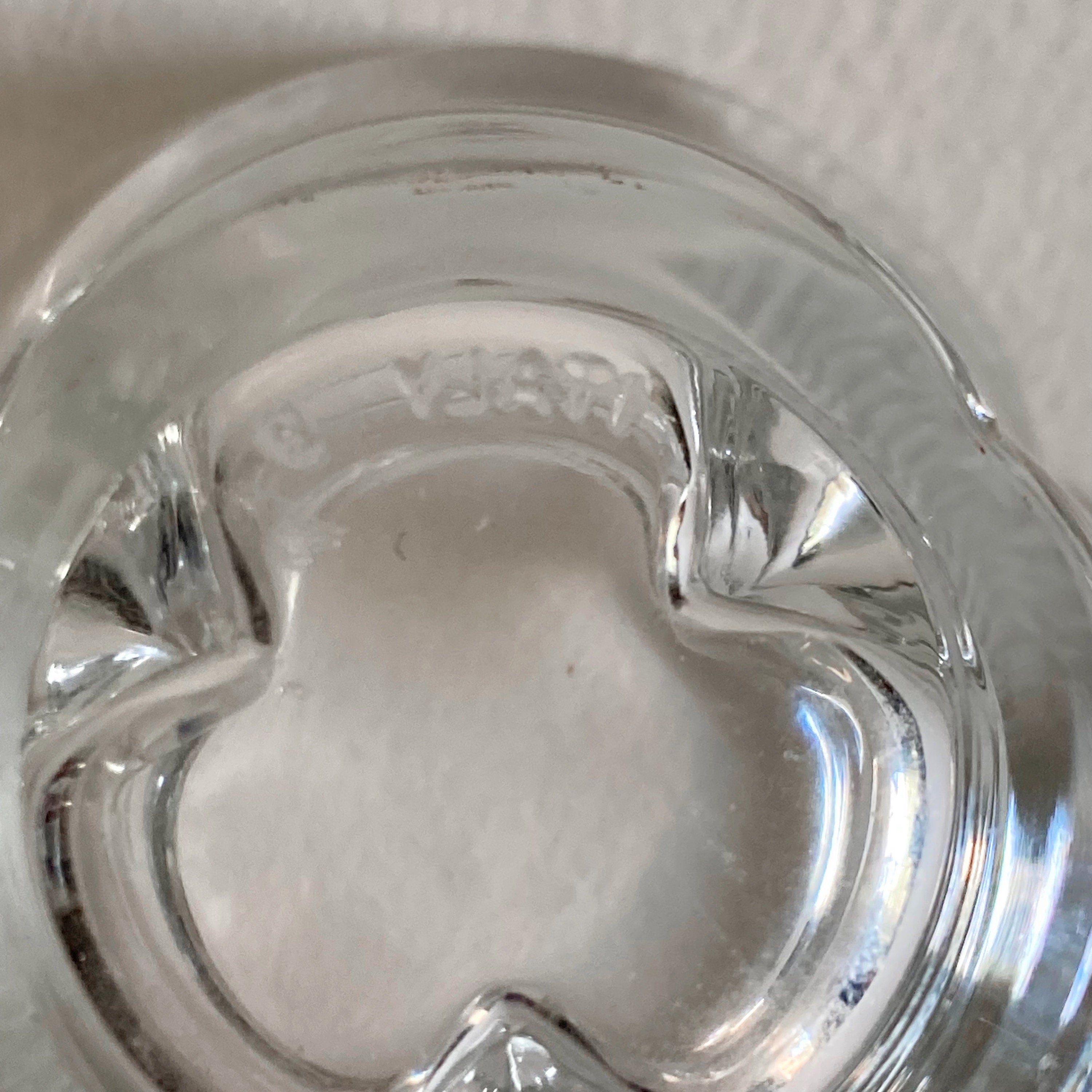 Italian Glass Candle Votive: Clover Shape, Ribbed Profile