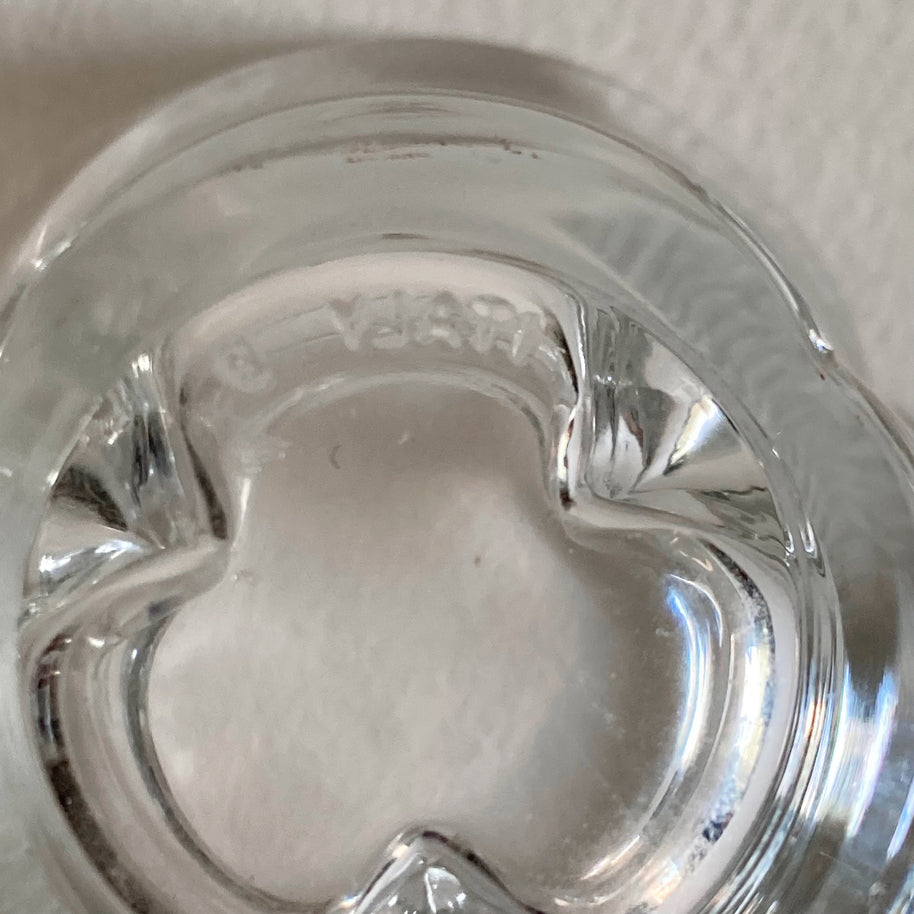 Italian Glass Candle Votive: Clover Shape, Ribbed Profile