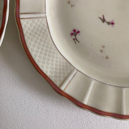 Vintage Limoges France Porcelain Salad Luncheon Plates - Set of 4 - Floral & Gold