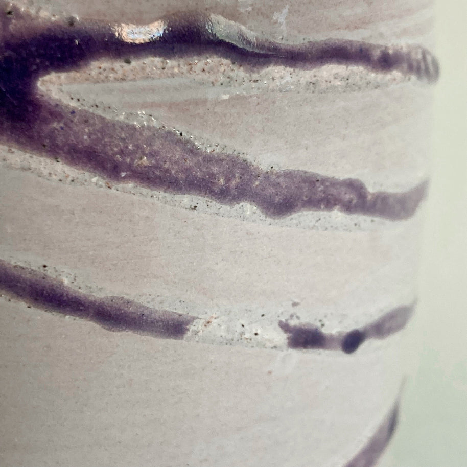 Leftwich Pottery Vase: Dark Purple Abstract Glaze, NC Studio Art