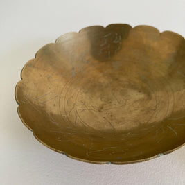 Vintage Brass Trinket Bowls - Chinese Designs - Set of 3