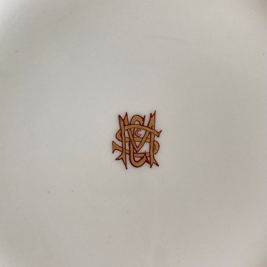 Antique Art Nouveau Aesthetic Style Theo. Haviland French Limoges Porcelain Plates: Spider Design, Set of 3