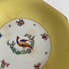 1920s Whieldon Ware Tazza: Old Bow Bird & Floral Dessert Stand