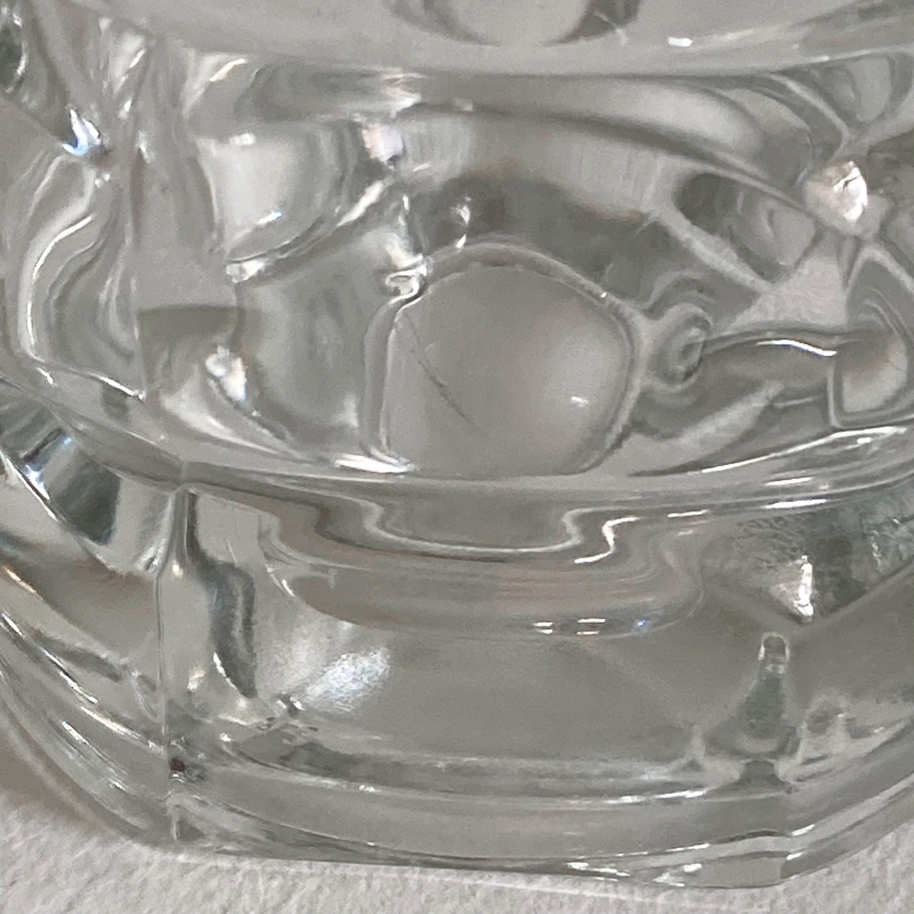 French Geometric Glass Vase: Cubist Modernist Design, Made in France