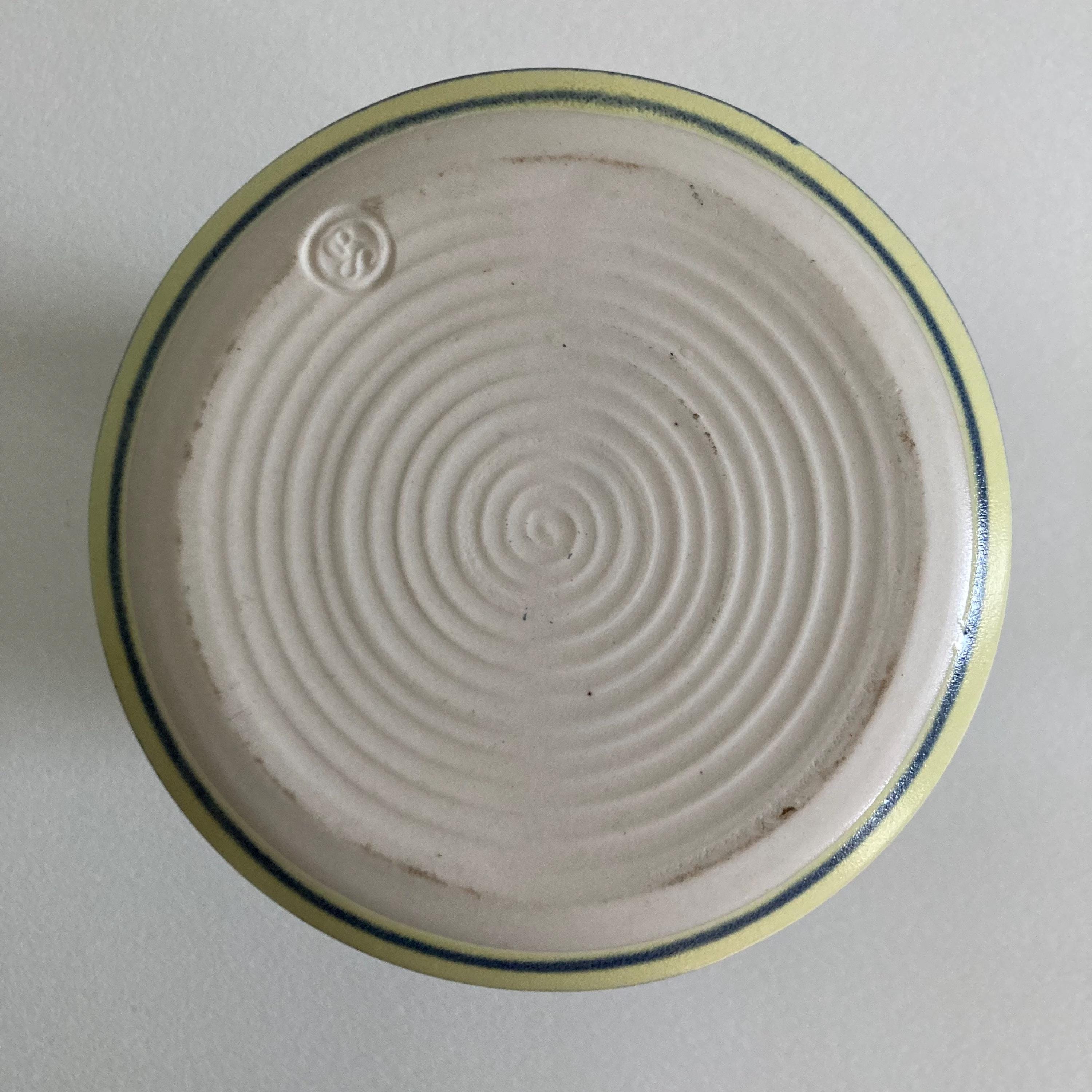Studio Pottery Vase: Geometric Design, Artist Signed 'GB', Cabin Core
